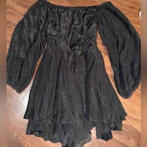 Express Black Off-Shoulder Long Sleeve Dress